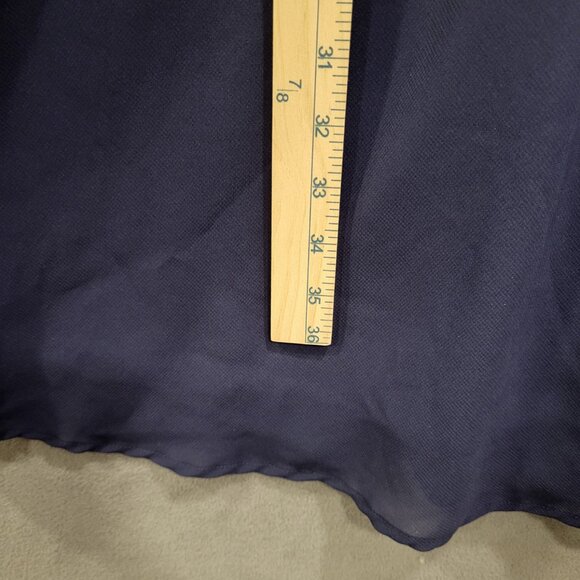 Venus Fit & Flare Sleeveless Dress Womens Size 4 Navy‎ Blue Sheer Lined Back Zip - Picture 6 of 6